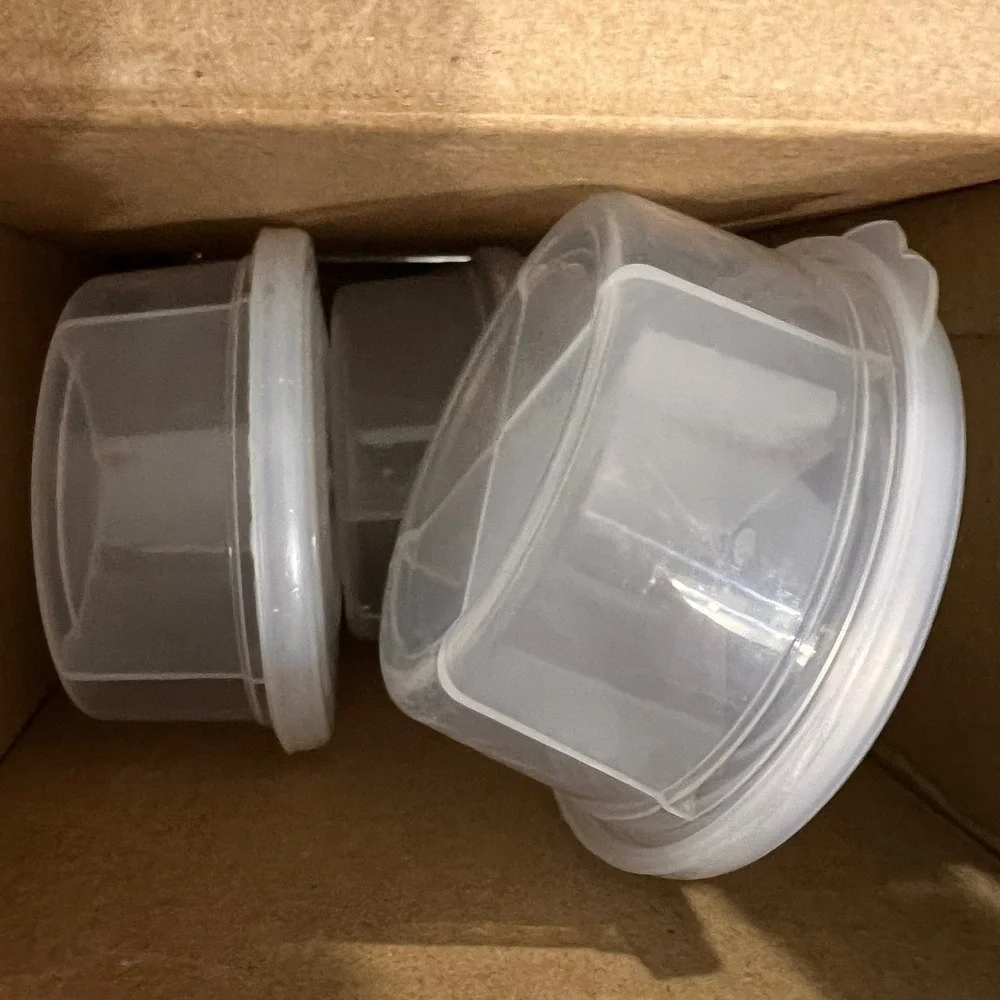 6 Clear‎ Plastic Compartment Organizer Set Round, Crafts, Beads, Buttons, Travel